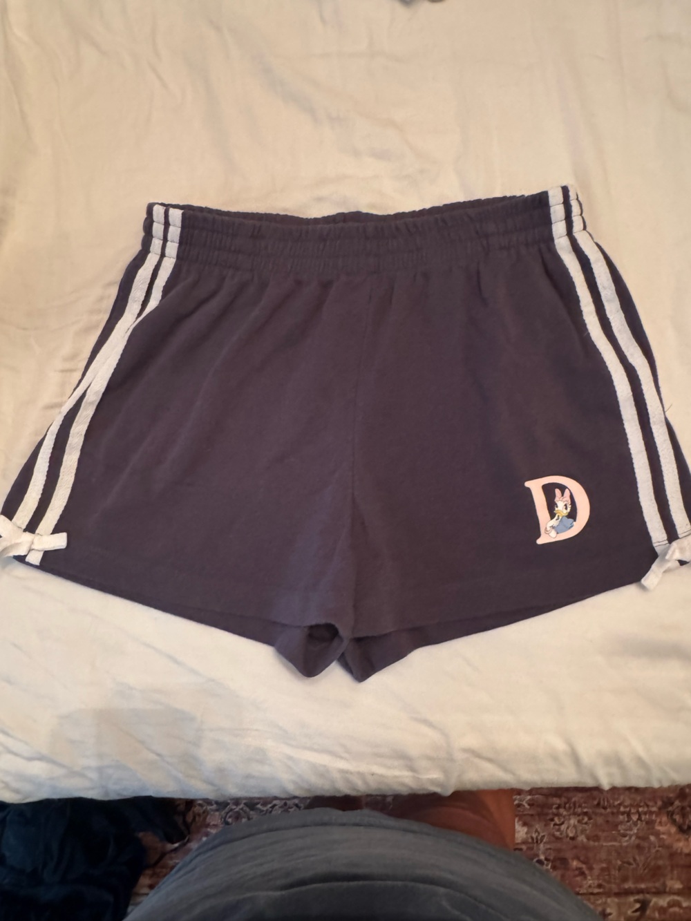 Disney ~Daisy Duck 🌸 Navy Athletic Shorts with White Trim and Pink D Logo